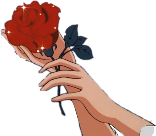 Aesthetic Tumblr Grunge Animeaesthetic Anime Rose Redro - Anime Aesthetic Flower Gif (515x451), Png Download