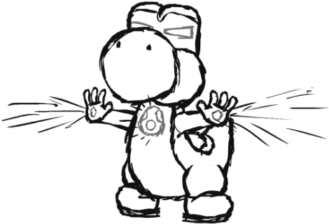 Iron Yoshi - - Drawing (500x324), Png Download