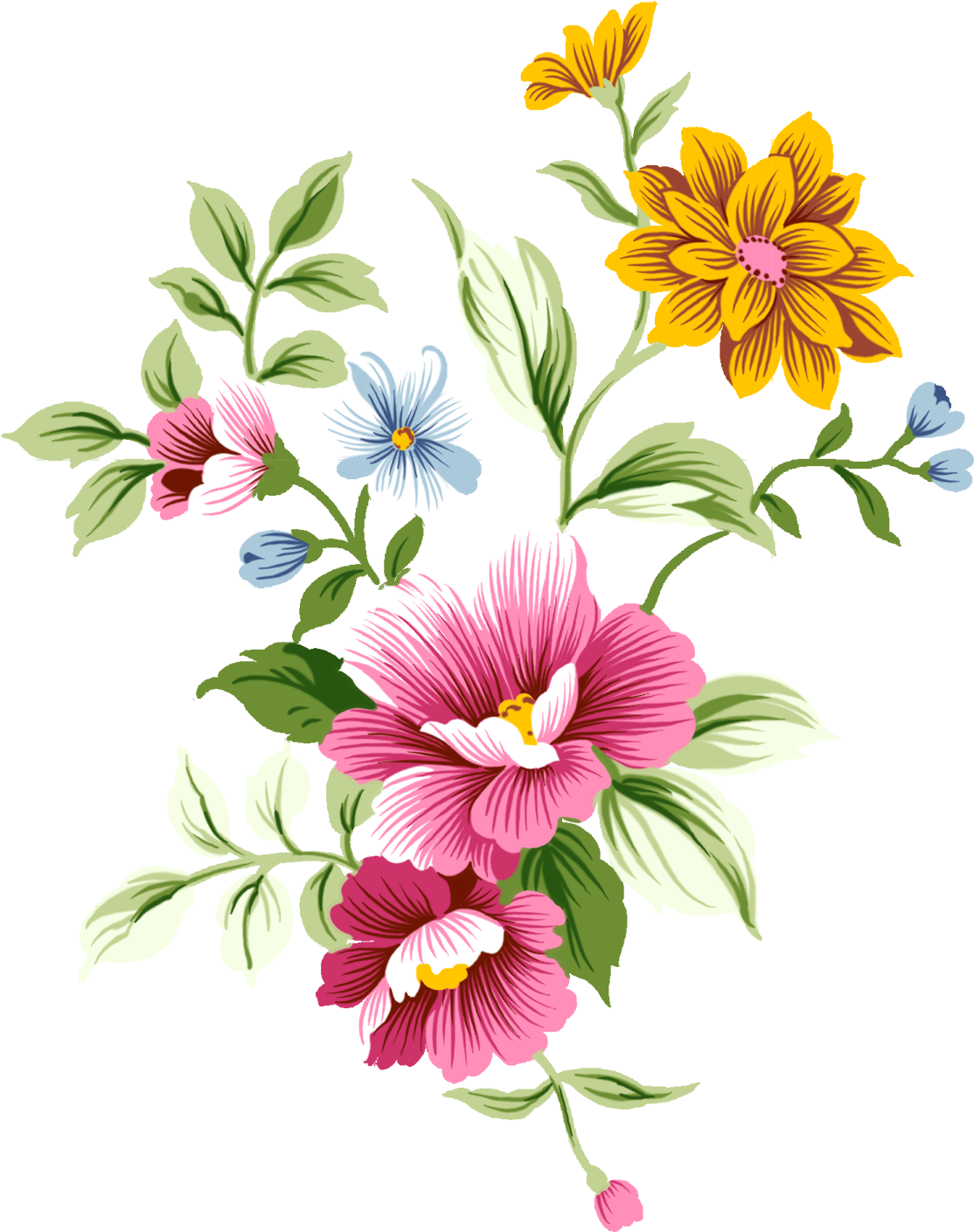 Floral Flowers Png Clip Art - Floral Png (1271x1500), Png Download