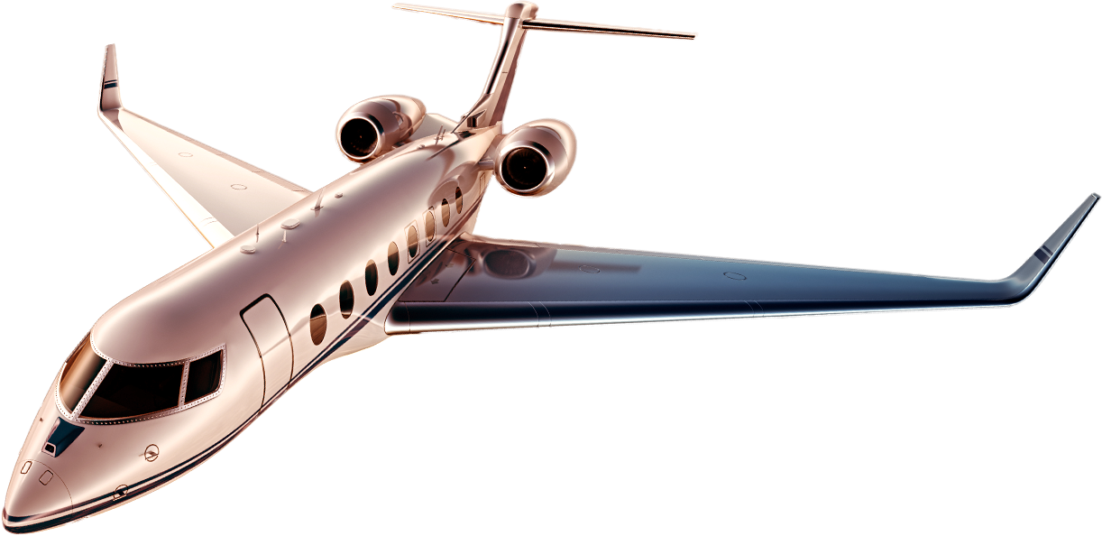 The Seater Falcoon 900dx Is A Tri-engined Large Cabin - Gold Private Jet Png (1222x594), Png Download