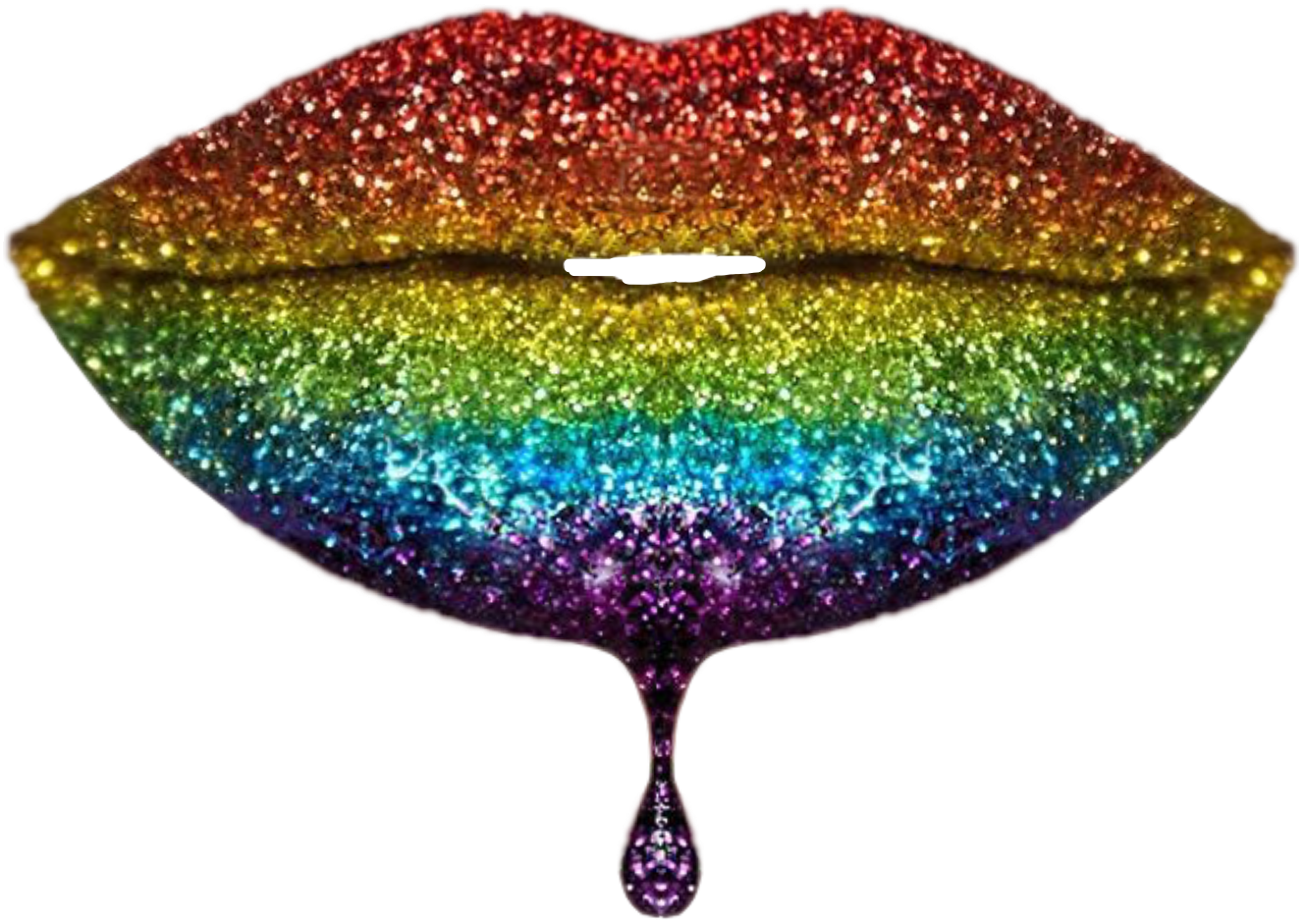 Download Rainbow Glitter Rainbowglitter Lips - Transparent Background