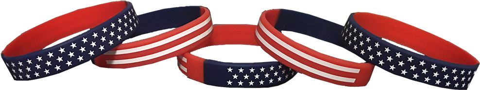 American Flag Silicone Wristbands - Belt (1000x206), Png Download