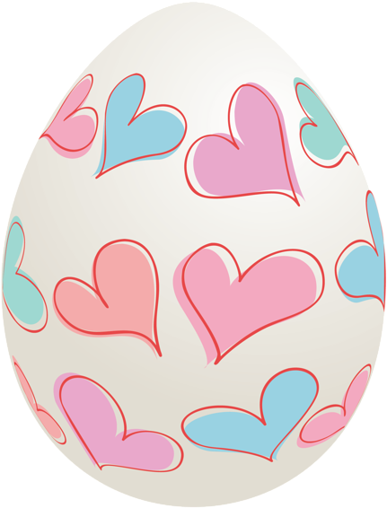 Egg Clipart Heart - Hearts And Easter Eggs (478x600), Png Download