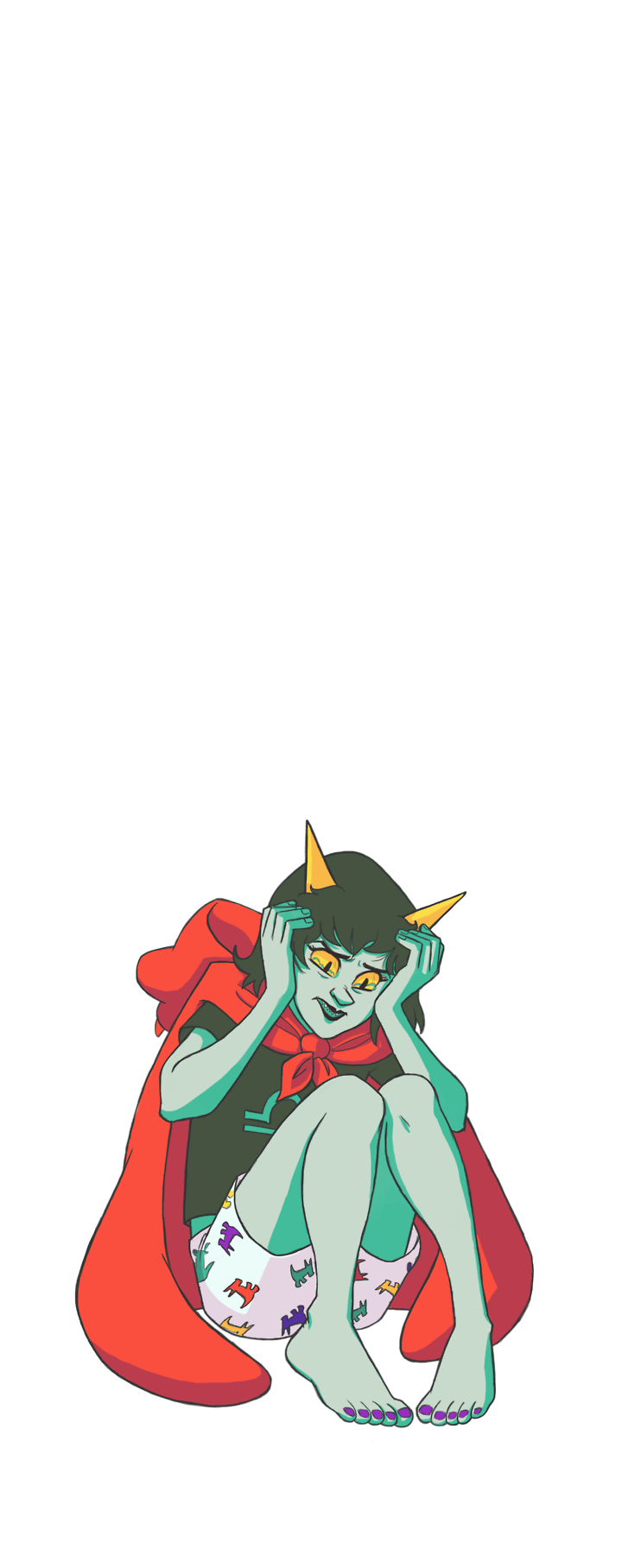 Barefoot Crying Drag Me Dragon Cape Manicpeixesdreamgirl - Terezi Barefoot (960x1920), Png Download