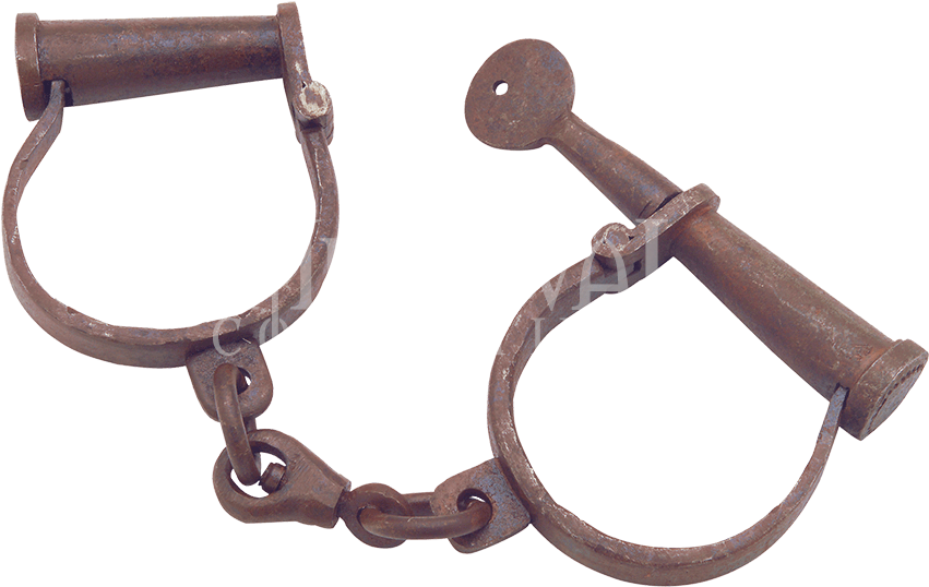 Old West Antique Handcuffs - Old West Handcuffs (850x850), Png Download
