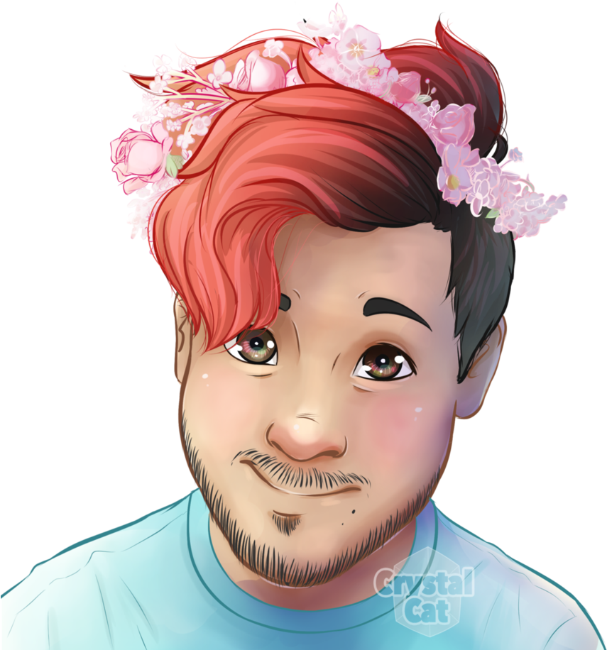 Mark Flower Crown By Crystalcatart On Deviantart Clipart - Markiplier Flower Crown Fanart (859x930), Png Download