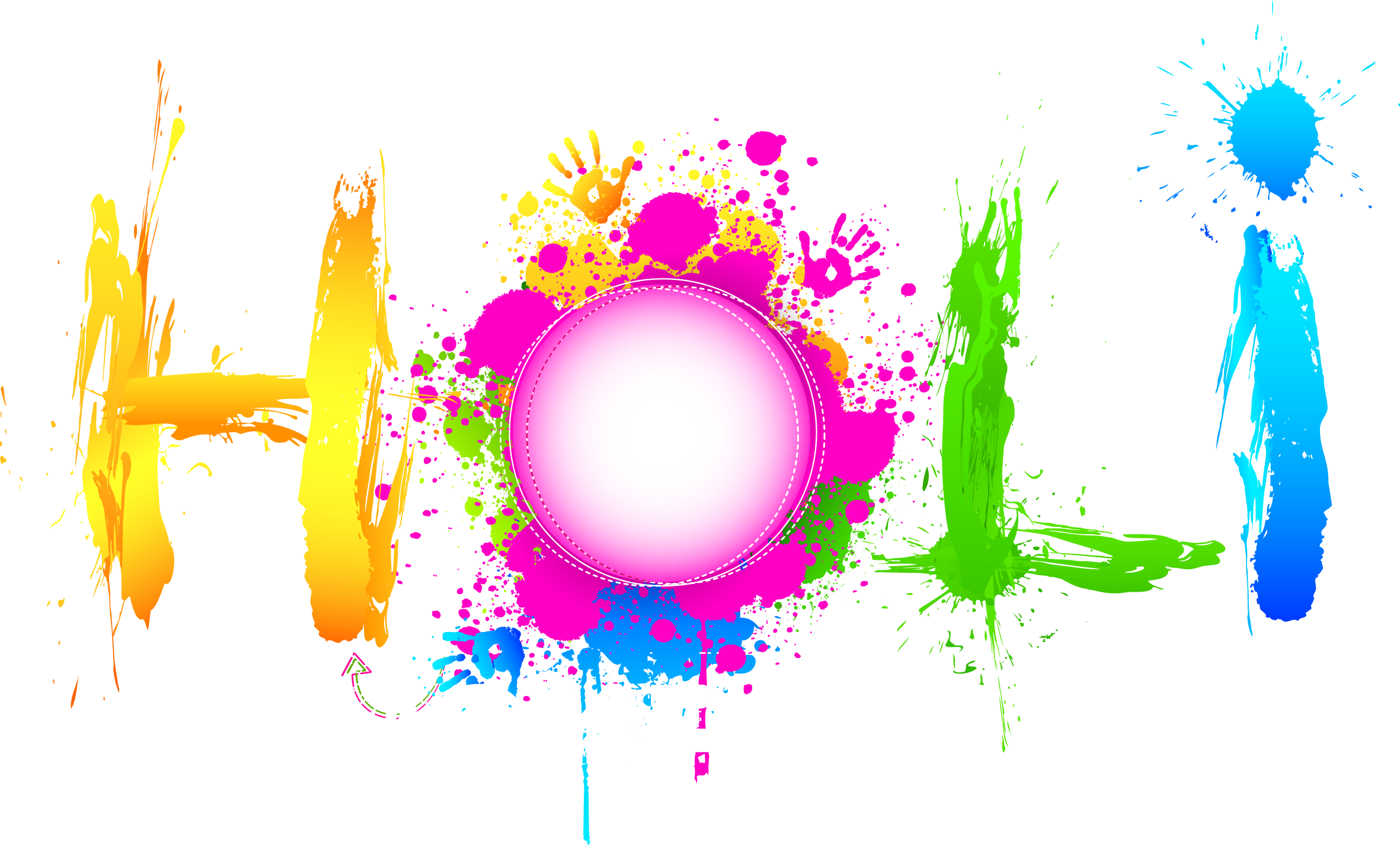 Happy Holi Png Text (2362x1427), Png Download