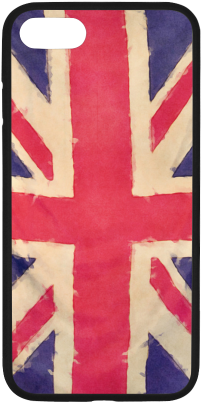 British Union Jack Flag Grunge Style Rubber Case For - Mobile Phone (500x500), Png Download