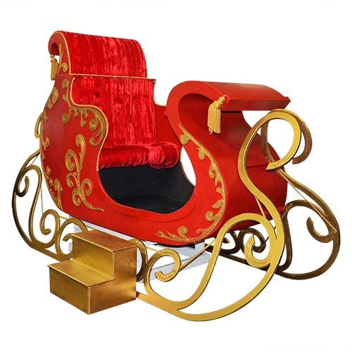 Santa Sleigh Png Image Background - Santas Sleigh (500x500), Png Download