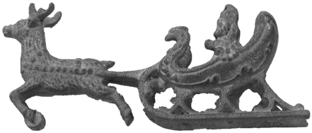 Handcrafted Vintage Style Santa Sleigh - Reindeer (498x373), Png Download
