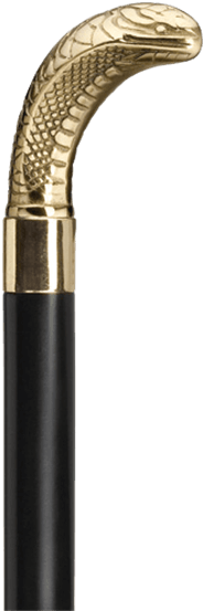 King Cobra Walking Cane - Harvy Canes - King Cobra - Walking Cane - 90cm - Brass/walnut (555x555), Png Download