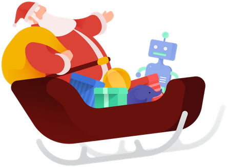 Premium Santa Claus With Gifts Illustration Download - Père David's Deer (450x450), Png Download