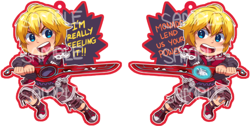 Shulk Acrylic Charm Prototype Is Done I Am Pleased - Cartoon (500x250), Png Download