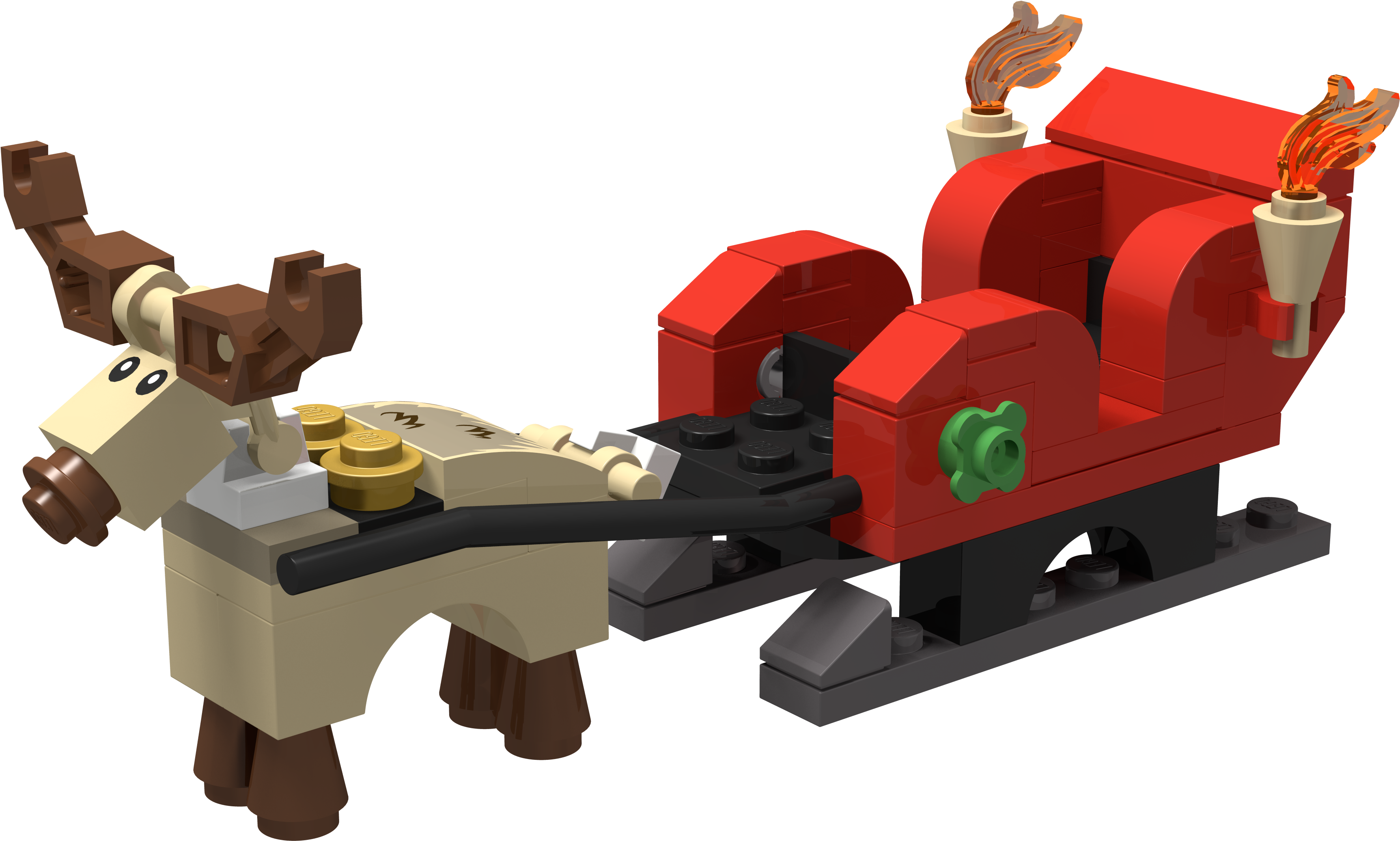Lego Santa Christmas Sleigh (4096x2304), Png Download