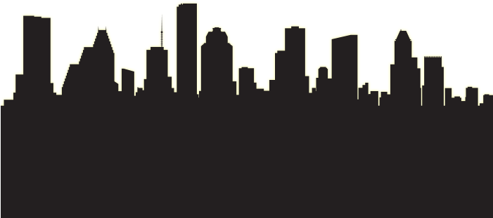 Houston Skyline Silhouette Png (700x439), Png Download