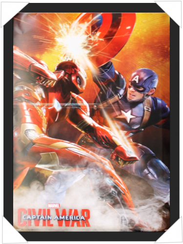 #468 - Poster Captain America Civil War Fight One Size (500x500), Png Download