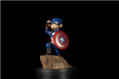 Marvel Comics Q-fig Figure Captain America Civil War - Captain America Q Fig (400x400), Png Download