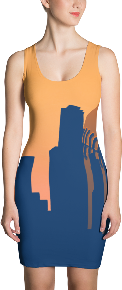 Houston Baseball Sunrise Skyline Sublimation Dress - Ice Cream Costume, Halloween Costume, Fun Costume, (1000x1000), Png Download