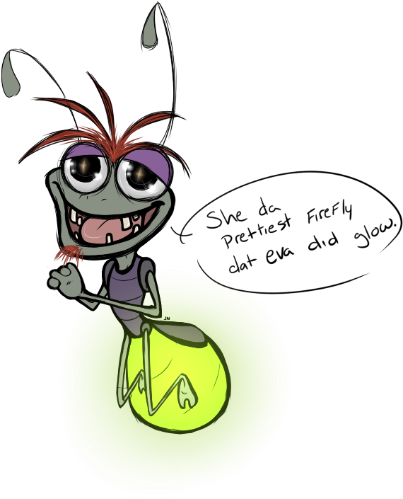 Fireflies - Cartoon (722x788), Png Download