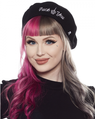 Sourpuss F*ck You Beret - Creep Heart Cat Beret (400x400), Png Download