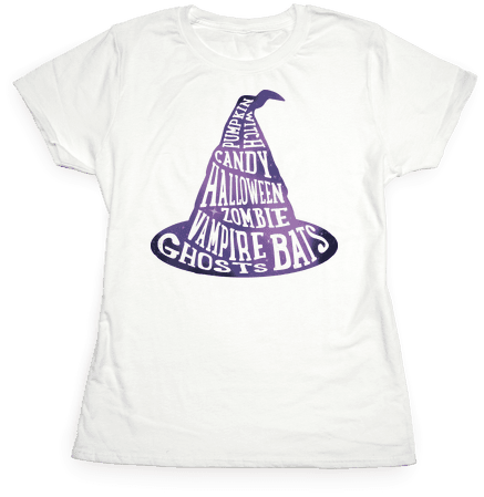 Halloween Witch's Hat Womens T-shirt - Halloween Witch T Shirt (484x484), Png Download