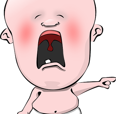 Musical Tears - Crying Baby Cartoon Png (386x380), Png Download