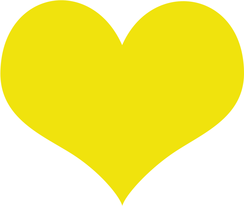 Yellow Heart (1000x857), Png Download