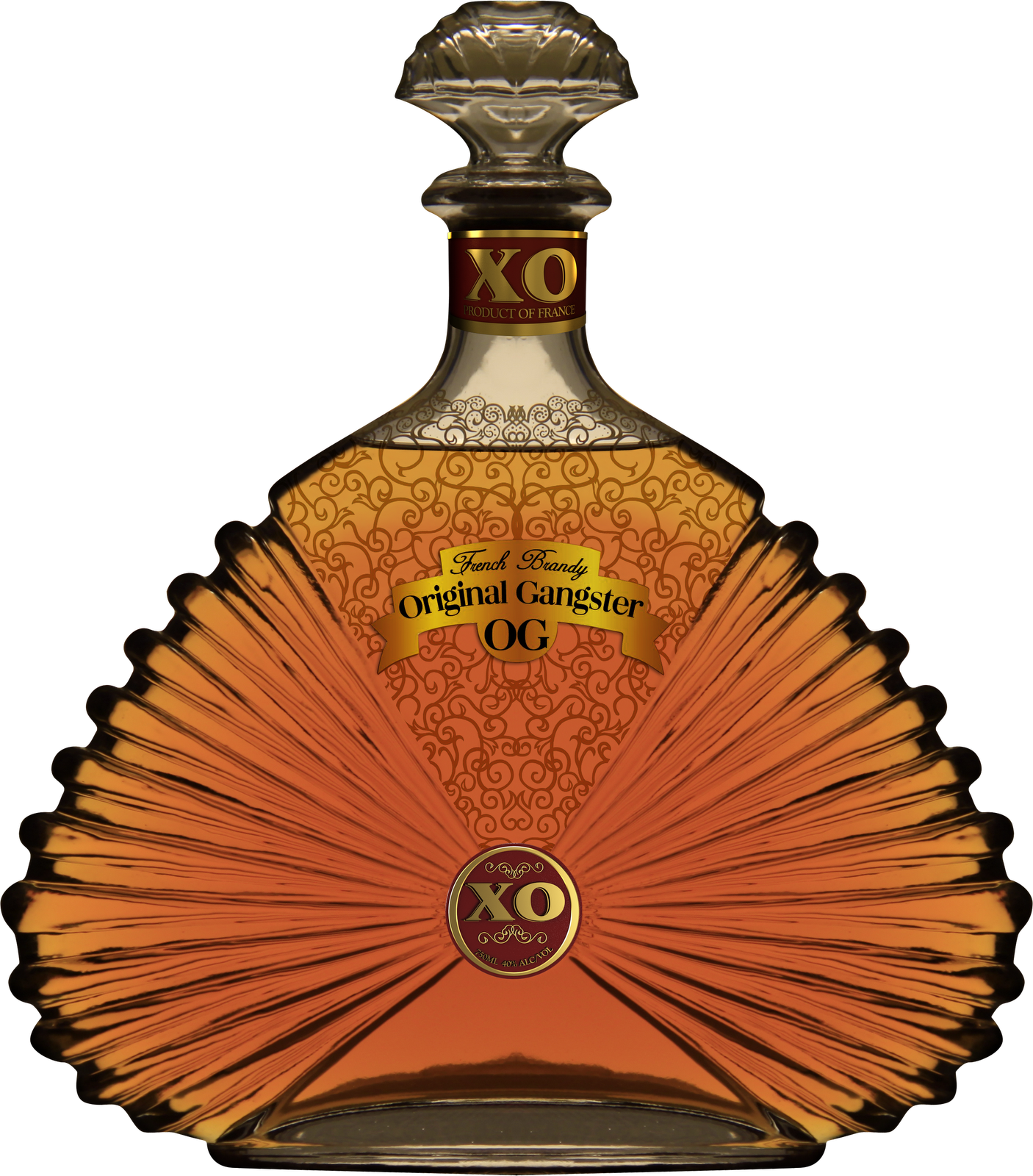 Og Xo Bottle - Original Gangster Brandy (1406x1600), Png Download