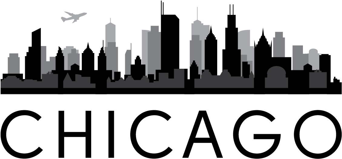 Chicago Skyline Outline Png (1200x650), Png Download