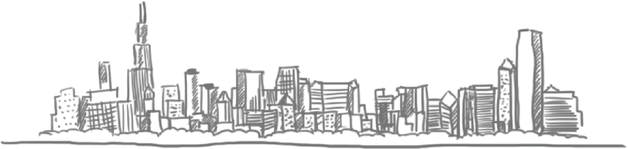 Free Chicago Skyline Outline Png - Chicago Skyline Doodle (1024x244), Png Download