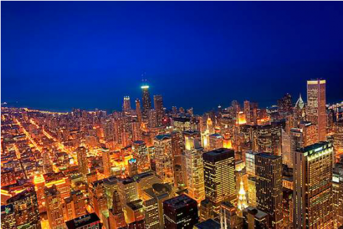 Taf Decor Golden Valleys Chicago Aerial View (500x500), Png Download