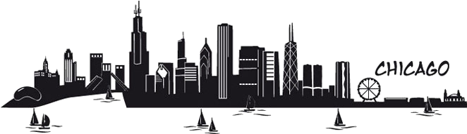 Chicago Party Rentals - New York Skyline Schwarz (673x199), Png Download