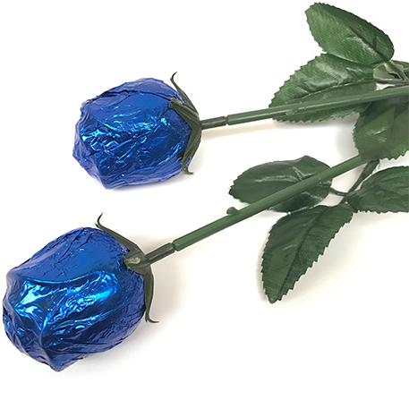 Royal Blue Foiled Belgian Chocolate Color Splash Roses - Transparent Roses Royal Blue (500x500), Png Download