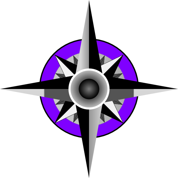 Compass Blue Rose Svg Clip Arts 600 X 600 Px (600x600), Png Download