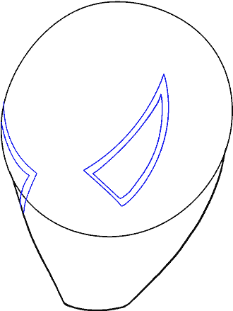 How To Draw Spiderman's Face - Line Art (678x600), Png Download