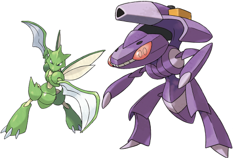 Scyther And Genesect - Pokemon Genesect (473x312), Png Download