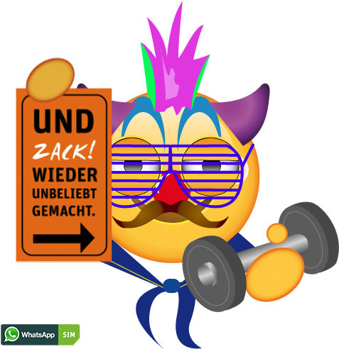 Lustiges Emoji Mit Clown-makeup Und Wangen - Whatsapp (500x500), Png Download