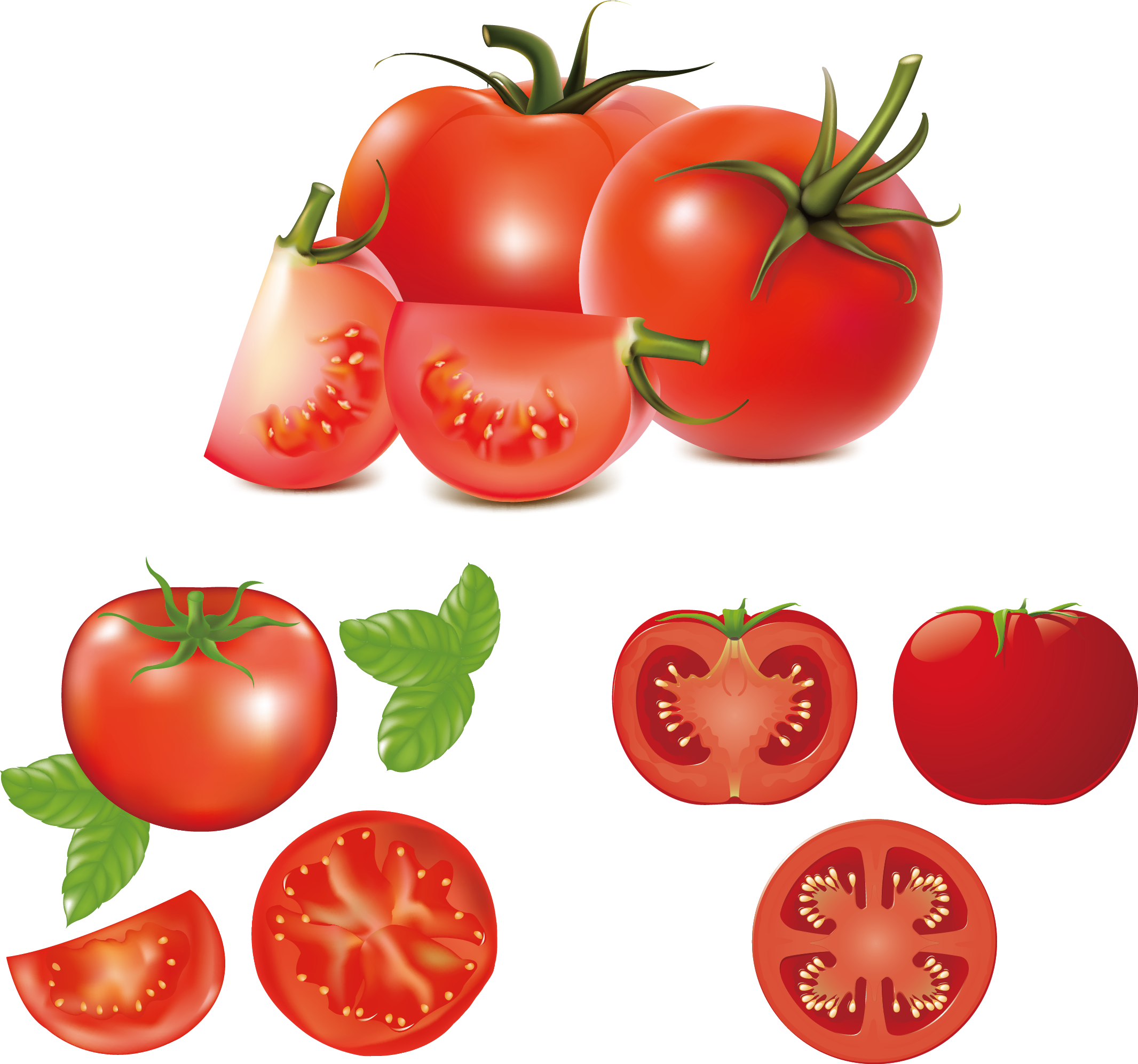 Hamburger Caprese Salad Clip Art Fresh Tomatoes - Tomato Vector (2132x1993), Png Download