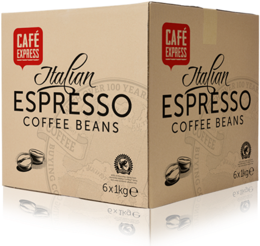 Café Express Italian Style Roasted Coffee Beans 1kg - Coffee (600x544), Png Download