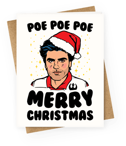 Poe Poe Poe Merry Christmas Parody Greeting Card - Christmas Star War Cards (484x484), Png Download