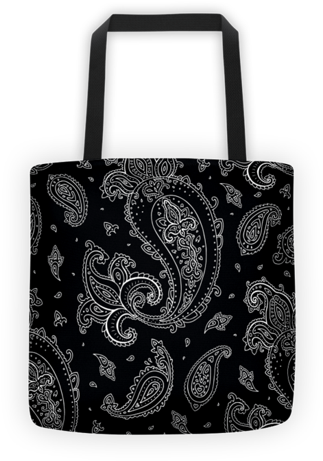 Black Paisley Tote Bag - Black Paisley Laptop Sleeve 17 Inch, Multicoloured (760x760), Png Download