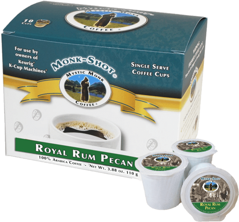 Royal Rum Pecan 10ct - Mystic Monk Coffee Monk-shots Midnight Vigil K Cup (900x900), Png Download