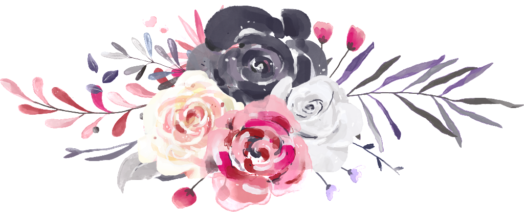 Hand Painted Three Color Rose Png Transparent - Portable Network Graphics (1024x416), Png Download