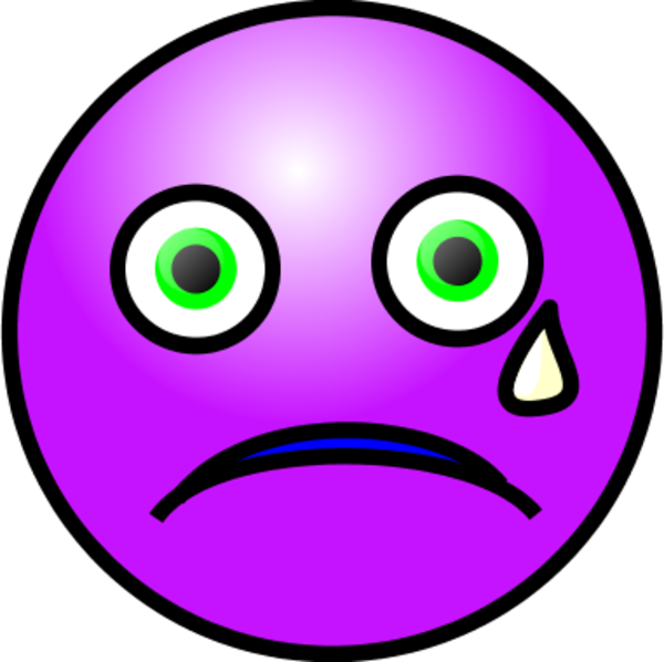 Emoticons Crying Face Vector Clip Art L0qudi Clipart - Purple Crying Smiley Face (600x598), Png Download