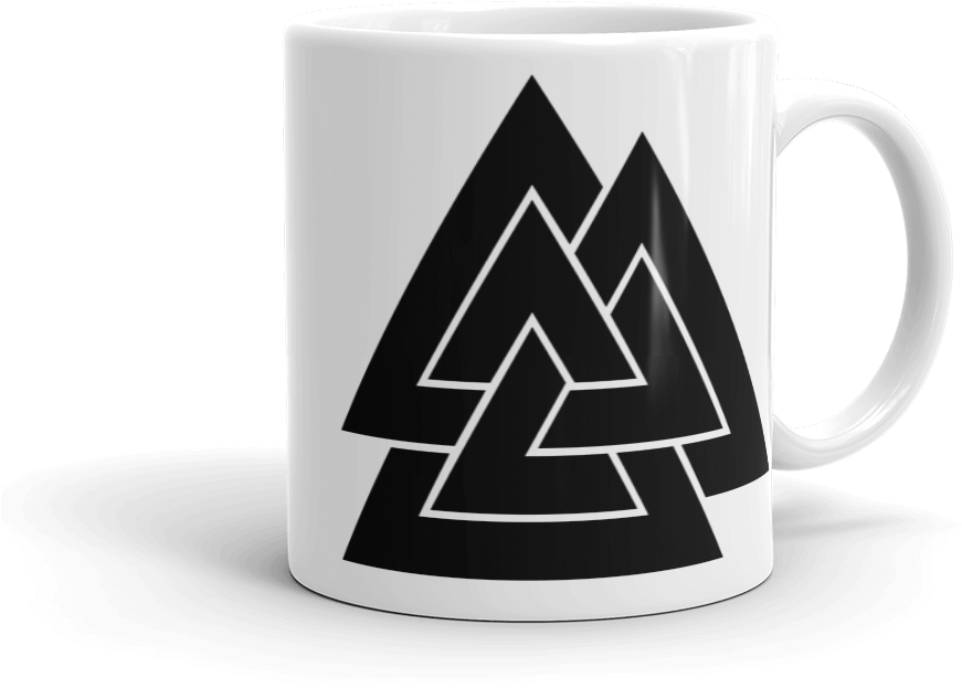 Valknut Coffee Mug - Simbolos De Vikingos Familia (1000x1000), Png Download