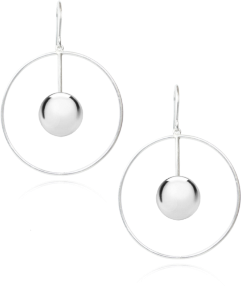 Circle Metallic Earrings - Earrings (870x1110), Png Download