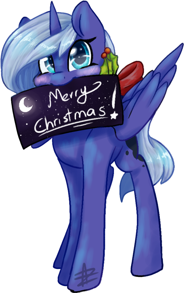 Myralilth, Christmas, Holly, Princess Luna, S1 Luna, - Portable Network Graphics (1000x1000), Png Download