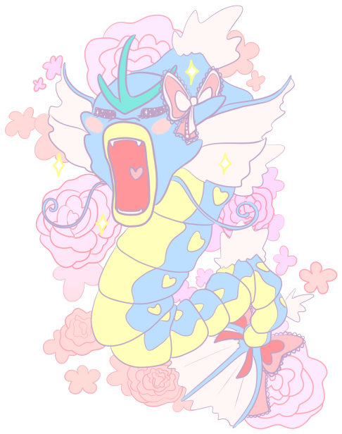 Pokemon Kawaii Pastel Transparent Gyarados Alfie Art - Kawaii Gyarados (500x616), Png Download