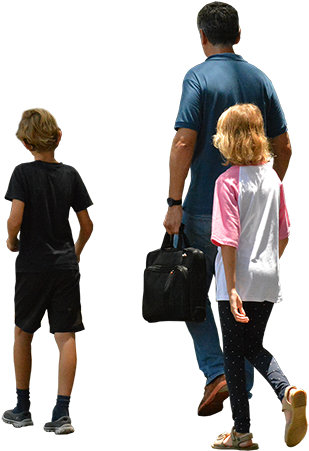 Kids Walking Png - People Walking Family Png (450x450), Png Download