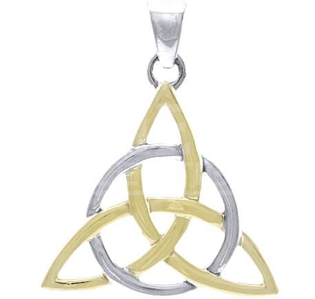 Gold And Silver Triquetra Pendant - Celtic Trinity Silver And Gold Pendant By Peter Stone (456x456), Png Download